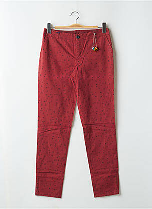 Pantalon chino țesătură poplin mărime normală roșu LEON & HARPER femeie