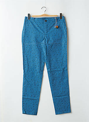 Pantalon chino țesătură poplin mărime normală albastru LEON & HARPER femeie
