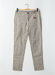 Pantalon chino țesătură poplin mărime normală gri LEON & HARPER femeie