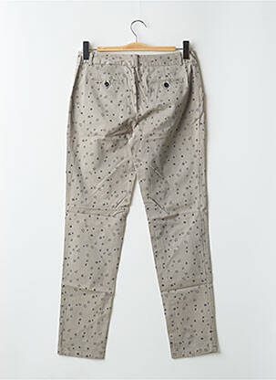Pantalon chino țesătură poplin mărime normală gri LEON & HARPER femeie