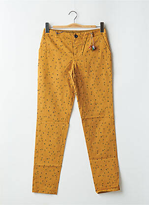 Pantalon chino țesătură poplin mărime normală galben LEON & HARPER femeie