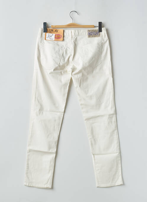 Blugi cu croială slim alb REPLAY femeie