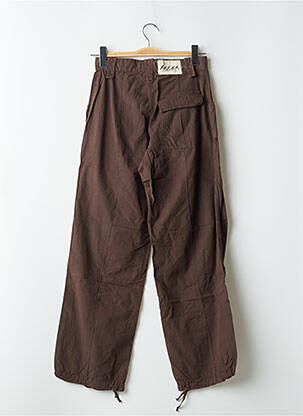 Pantalon 7/8 țesătură poplin talie joasă maro SCHOOL RAG femeie
