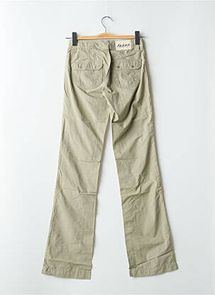 Pantalon drept țesătură poplin talie joasă verde SCHOOL RAG femeie