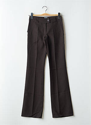Pantalon evazat talie cu cleme maro TIM BARGEOT femeie