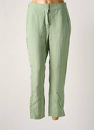 Pantalon chino țesătură poplin mărime normală verde YAYA femeie