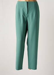 Pantalon drept țesătură crep mărime normală verde GARCIA femme