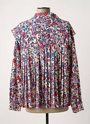 Cămașă imprimeu floral mâneci lungi roz CHERRY PARIS femeie