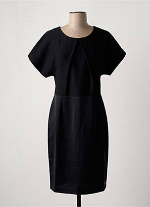 Rochie midi țesătură crep mâneci scurte negru LOLA ESPELETA femeie