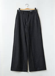 Pantalon larg talie cu cleme talie înaltă negru REIKO femeie