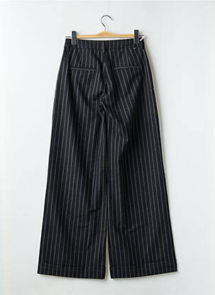 Pantalon larg talie cu cleme talie înaltă negru REIKO femeie