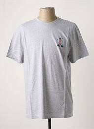 Tricou broderie mâneci scurte gri MAISON LABICHE homme