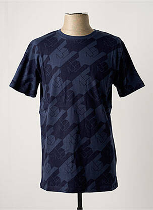 Tricou croială cambrată mâneci scurte albastru BLOTTER ATELIER bărbat