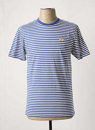 Tricou broderie mâneci scurte albastru OLOW bărbat