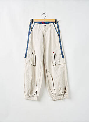 Pantalon cargo țesătură poplin talie joasă bej BE YOU K femeie