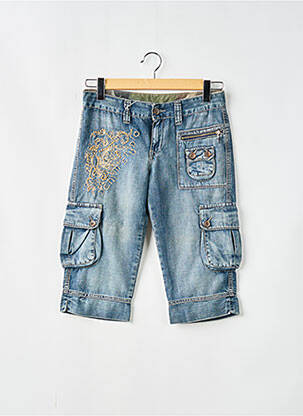 Pantalon trei sferturi elasticitate talie joasă albastru DENIM STUDIO femeie