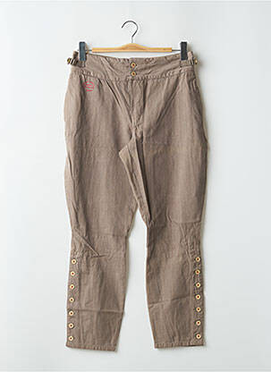 Pantalon 7/8 țesătură poplin mărime normală maro SCHOOL RAG femeie