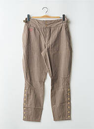 Pantalon 7/8 țesătură poplin mărime normală maro SCHOOL RAG femeie