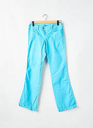 Pantalon drept țesătură poplin talie joasă albastru TEDDY SMITH femeie