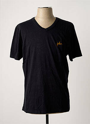 Tricou broderie mâneci scurte negru MAISON LABICHE bărbat