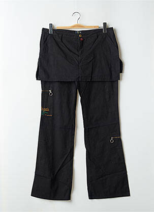 Pantalon larg țesătură poplin talie joasă negru BE YOU K femeie