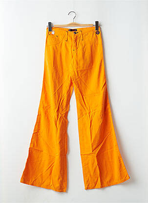 Pantalon larg țesătură poplin talie joasă portocalie CIMARRON femeie