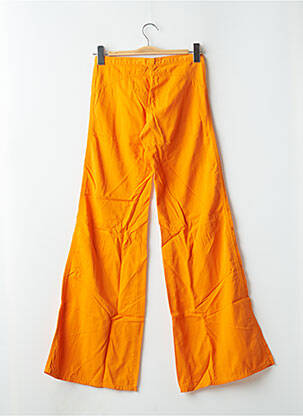 Pantalon larg țesătură poplin talie joasă portocalie CIMARRON femeie