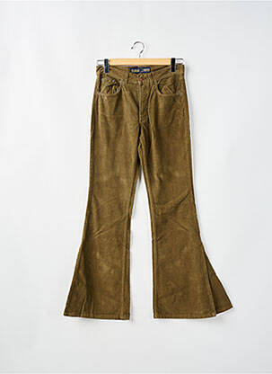 Pantalon evazat croială evazată verde FREEMAN T.PORTER femeie