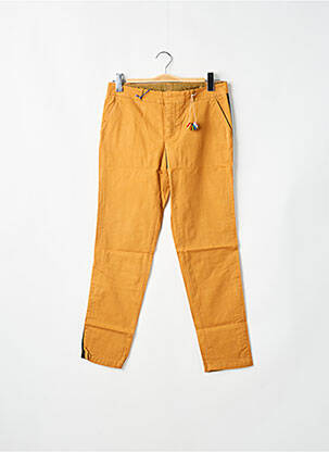 Pantalon chino broderie galoni laterali mărime normală galben LEON & HARPER femeie