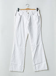 Pantalon drept țesătură poplin talie joasă alb SCHOOL RAG femme