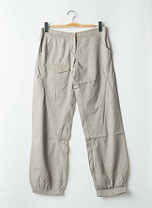 Pantalon 7/8 țesătură poplin talie joasă gri SESSUN femeie