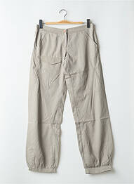 Pantalon 7/8 țesătură poplin talie joasă gri SESSUN femeie
