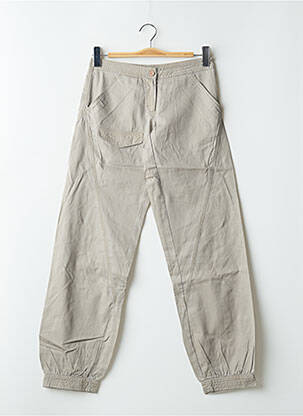 Pantalon 7/8 țesătură poplin talie joasă gri SESSUN femeie