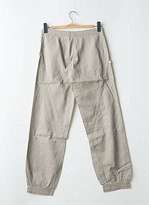 Pantalon 7/8 țesătură poplin talie joasă gri SESSUN femeie
