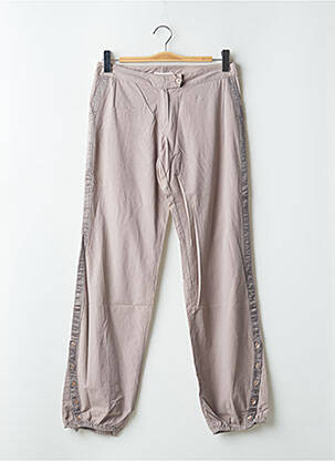 Pantalon 7/8 țesătură poplin talie joasă bej SESSUN femeie