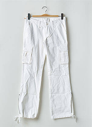 Pantalon cargo buzunare talie joasă alb TEDDY SMITH femeie
