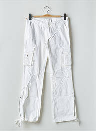 Pantalon cargo buzunare talie joasă alb TEDDY SMITH femme