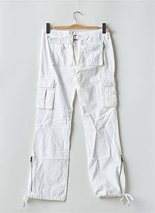 Pantalon cargo buzunare talie joasă alb TEDDY SMITH femeie