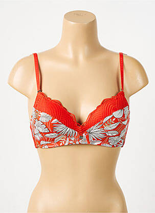Sutien efect material satinat top sutien modelat portocalie MORGAN femeie