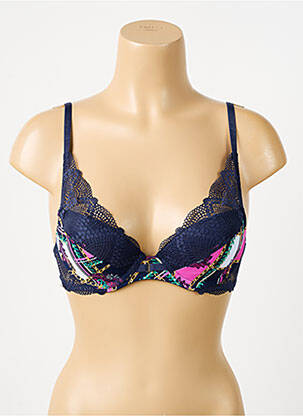 Sutien efect material satinat top sutien modelat albastru MORGAN femeie