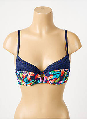 Sutien efect material satinat top sutien modelat albastru MORGAN femeie