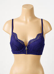Sutien efect material satinat top sutien push-up albastru MORGAN femme