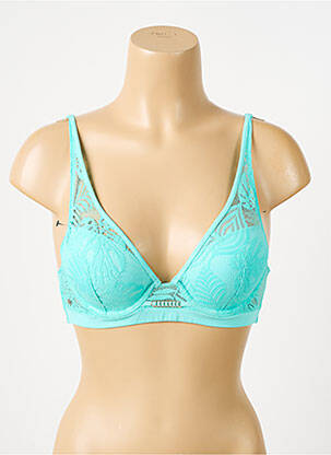 Sutien efect material satinat top sutien modelat albastru MORGAN femeie