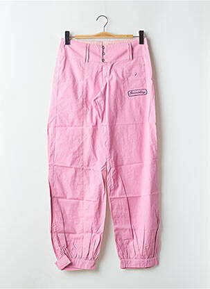 Pantalon 7/8 țesătură poplin talie joasă roz BE YOU K femeie