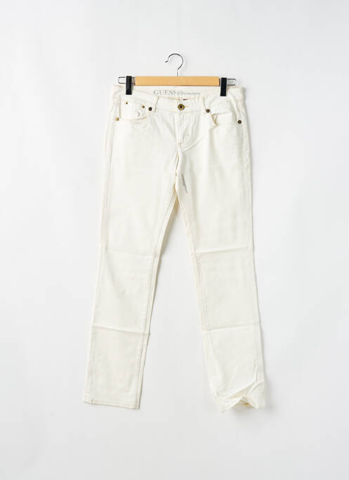 Blugi cu croială slim bej GUESS femeie