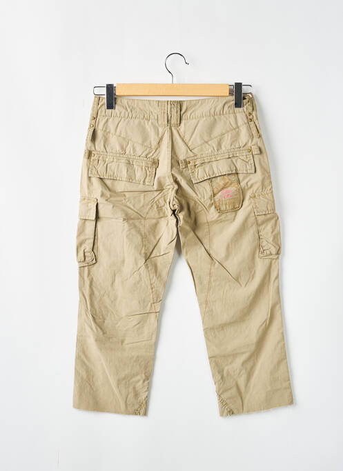 Pantalon trei sferturi țesătură poplin mărime normală bej GURU femme