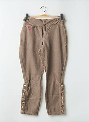 Pantalon 7/8 țesătură poplin mărime normală maro SCHOOL RAG femeie