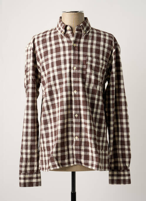 Cămașă cu mâneci lungi maro FORÉT bărbat