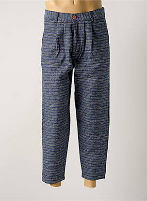 Pantalon 7/8 țesătură melanj talie înaltă albastru OLOW bărbat