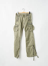 Pantalon cargo croială dreaptă talie joasă verde LE TEMPS DES CERISES femeie